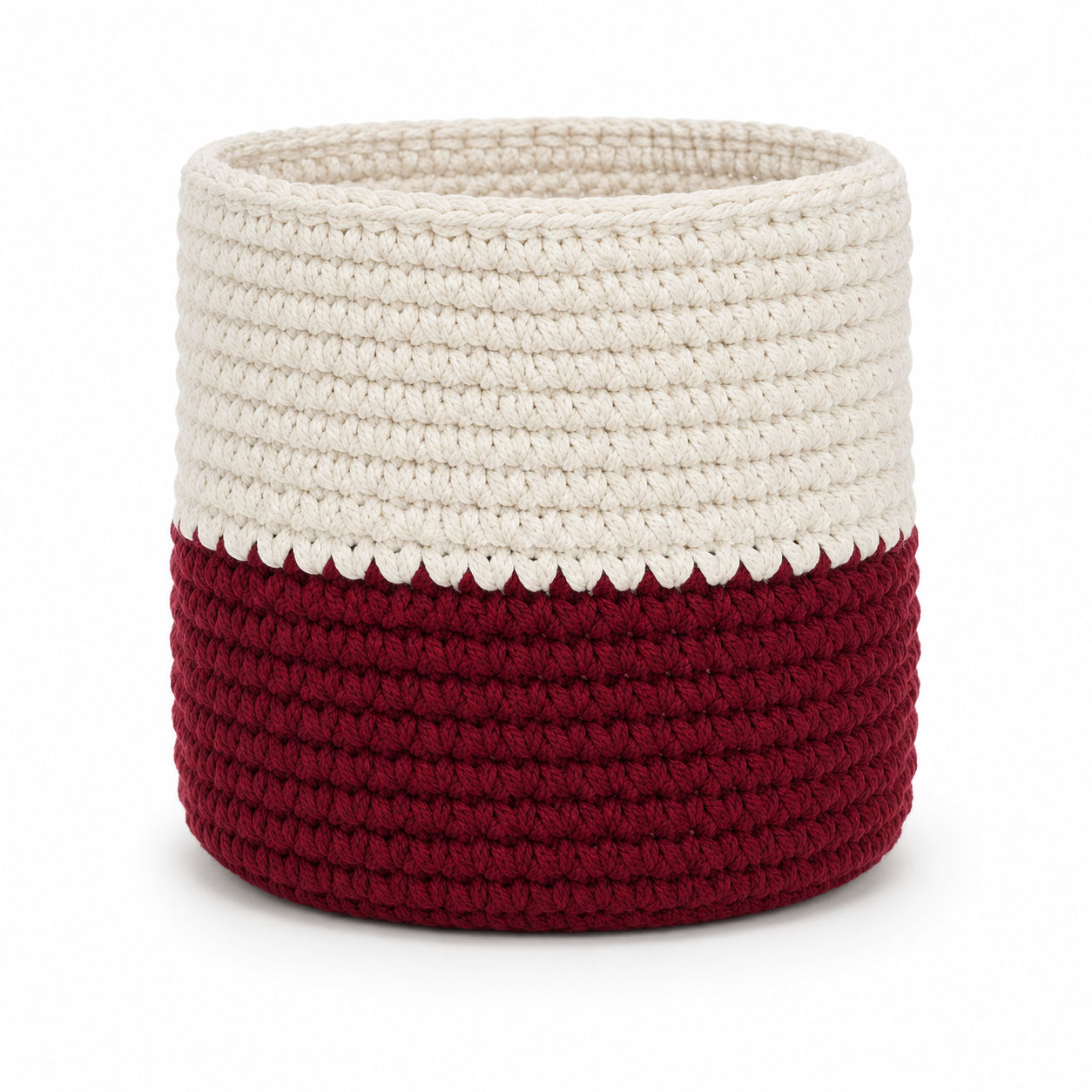 Medium Cotton Hand Knitted Holder for Eco-Friendly Organizer